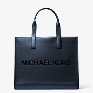 Michael Kors Cooper Logo Embossed Pebbled Leather Tote Bag